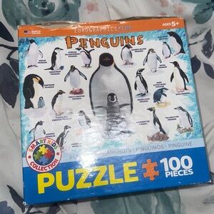 Penguins 100-Piece Puzzle - Blue and Orange